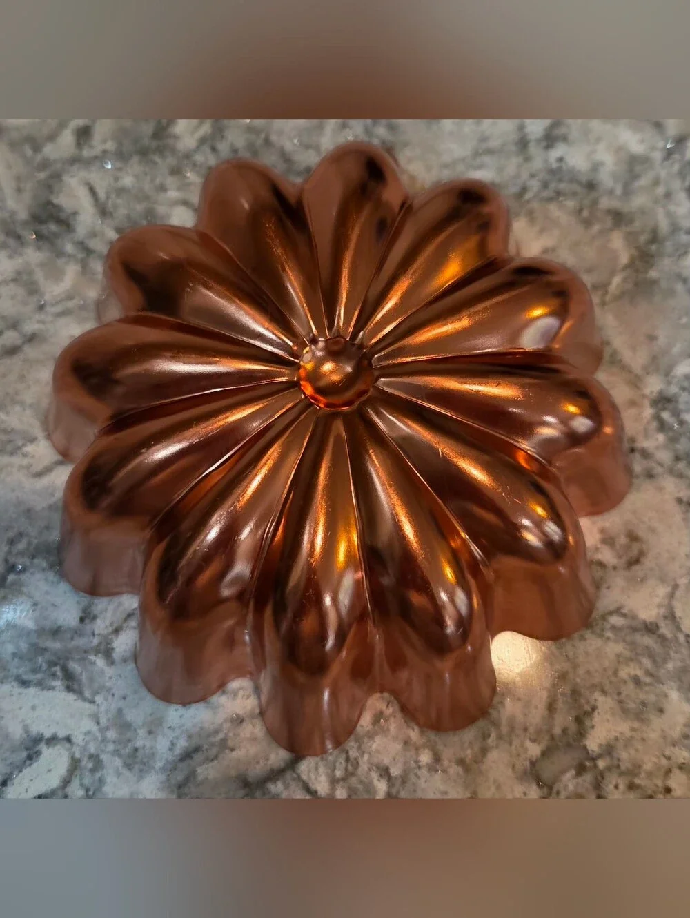 VTG Copper-tone Jello Mold Round Fluted 3.5 Cups Wall Decor Baking Kitchen